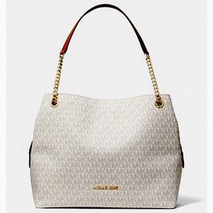 MK Jetset Handbag Vanilla Signature Print